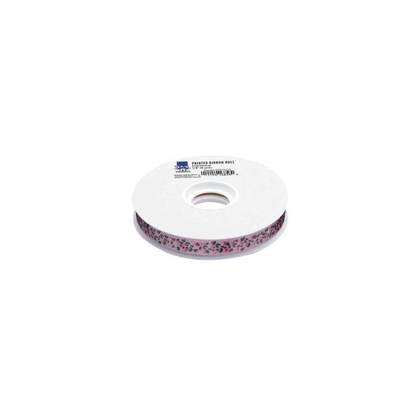 Top Performance Cheetah Printed Dog Grooming Ribbon, 50 yd, Pink