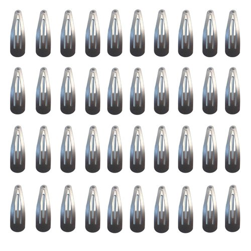 Pagabach 20 pcs 2 Inch Silver Barrettes Metal Snap Clip Women Metal Hair Clips Accessories Water Drop for Hairdressing Wedding
