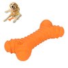 Dog Chew Bones Toy,Latex Squeaky Dog Toy,Pet Puppy Cat Squeaky Chewing Play Toys Bone Shaped Toys for Puppy (Orange)