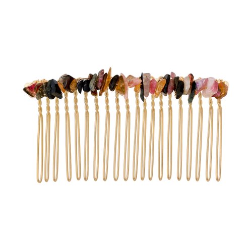 MINACHI Vintage Style, Irregular Shape Stone Hair Comb, Multi Color, Bridal Hair Accessories for Women