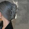 FRUZJAY Black Spider Hair Clips Halloween Hair Claw Clips Metal Spider Hair Jaw Clamps Punk Hair Clamp Y2K-Style Hair Accessories Gothic Hair Barrettes Cute Spider Halloween Hair Decoration for Women