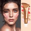 BowJian Bronzer Stick Liquid Contour Stick Concealer Stick Cream Bronzer Stick with Cushion Applicator Waterproof Highlighter Beauty Contour Wand Natural Cream Contour(#01 Dark Brown Contour Stick)