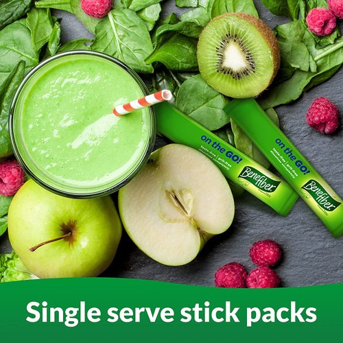 Benefiber Fiber Supplement On the Go Stick Packs for Convenient Use 28 Stick Packs Per Box (1 Box Only)