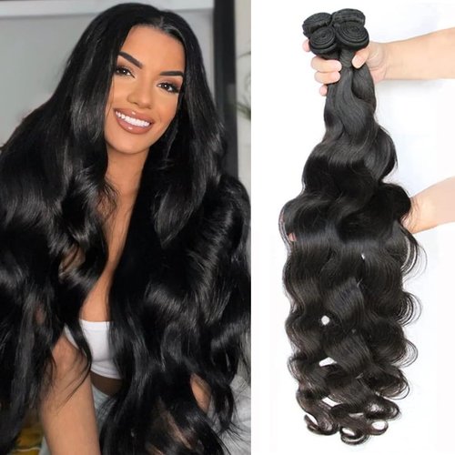 Body Wave Bundles Human Hair Brazilian Wave Bundles 100% Unprocessed Brazilian Virgin Remy Hair Bundles Body Weave Bundles Human Hair Extensions for Black Women 18 18 18 inch
