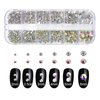Medsuo 1500pcs Rhinestones in 6 Sizes Flat Back Shiny Crystal AB Nail Art Gems with Tweezer and Rhinestone Picker Dotting Pen Nail Art Tools for Nails, Face Eye Makeup, Craft (Clear and Rainbow)