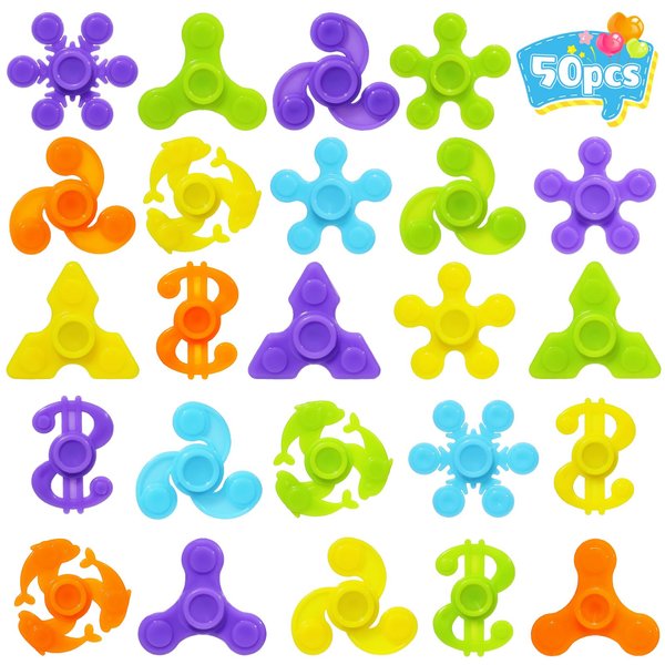SCIONE 50 Pcs Mini Fidget Spinners Bulk, Fidget Spinner Toys Party Favors for Kids Adults Teens, Return Gifts, Christmas Goodie Bag Stuffers, Party Games, Classroom Rewards Treasure Box Toys