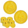 100 Count Plastic Gold Coins Set, Pirate Treasure Gold Play Coins for Kids Party Theme Props Decorations, Lucky Draw Games Treasure Hunt