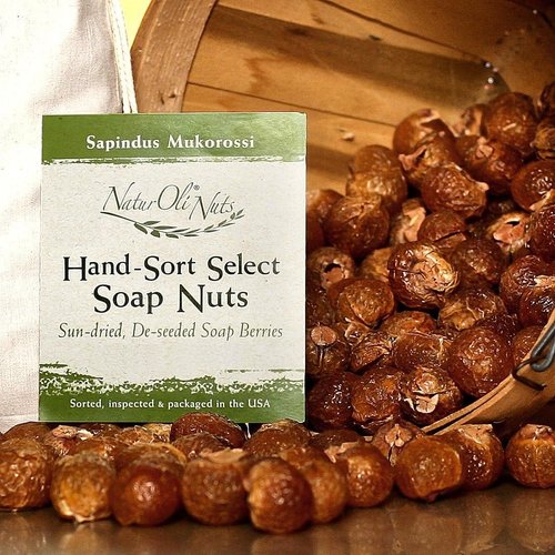 NaturOli Soap Nuts/Soap Berries - 4oz organic (60 loads) + 18X Travel Bottle! Select Seedless - 1 Wash Bag, 8-pg info, Tote Bag. Organic Laundry Soap