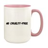 Knick Knack Gifts Go Cruelty-Free - 15oz Ceramic Colored Handle and Inside Coffee Mug Cup, Pink