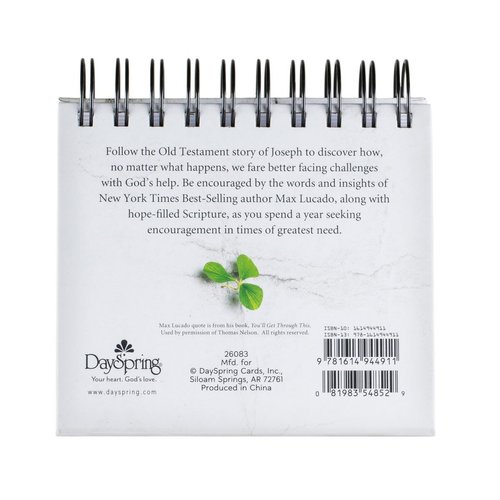 DaySpring - Max Lucado - You'll Get Through This: Hope and Help for Your Turbulent Times - An Inspirational DaySpring Day Brightener - Perpetual Calendar (26083)