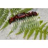 Red Tiger's Eye Stone Hair Comb