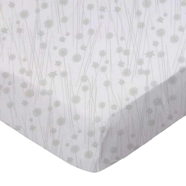 SheetWorld Fitted 100% Cotton Percale Moses Basket Sheet 13 x 27, Grey Floral Stems, Made in USA