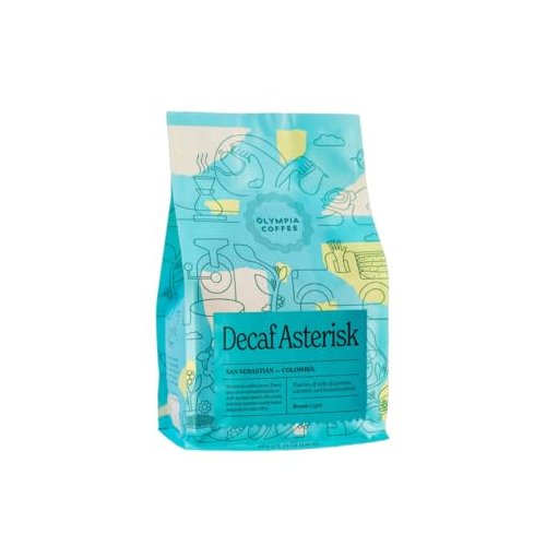 Olympia Coffee "Decaf Asterisk" Medium Roasted Fair Trade Whole Bean Coffee - 12 Ounce Bag
