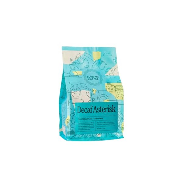 Olympia Coffee "Decaf Asterisk" Medium Roasted Fair Trade Whole Bean Coffee - 12 Ounce Bag
