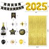 HeyMate Happy New Years Decorations 2025, New Years Eve Party Supplies 2025 , Black Gold New Years Eve Party Decorations Supplies