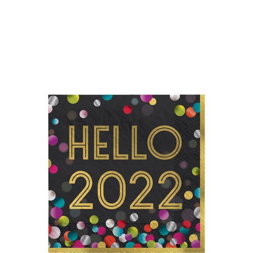 Amscan 40 Pieces 2022 Confeti Colorful Luncheon Napkins Party Supply
