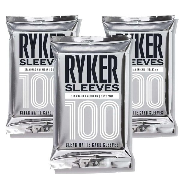 Ryker Sleeves Standard American Board Game Sleeves and Kpop Photocard Protectors (3 Pack, Clear, 56x87 mm)