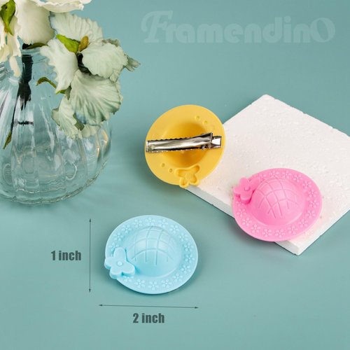 Framendino, 10 Pack Mini Hat Hair Clip Tea Party Hats Plastic Barrette Hairpin for Costume Decoration 5 Colors