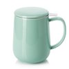 Sweese 20 OZ Porcelain Tea Mug with Infuser and Lid, Loose Leaf Tea Cup, Gifts for Tea Lover - Mint Green