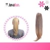 JUVABUN 17" Straight Claw Clip In Ponytail Hair Extensions - Dark Blonde| Ponytail Extension Human Hair | Hair Extensions for Women & Men | Washable, Realistic And Synthetic | Dark Blonde