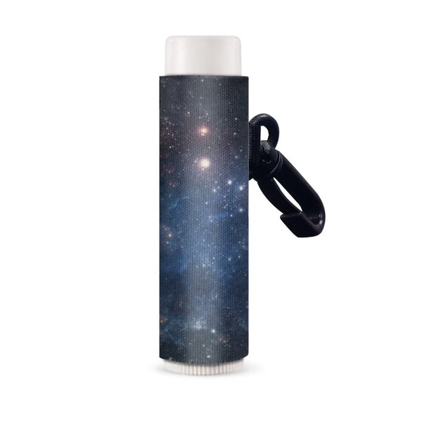 PCSJRKG Galaxy Chapstick Sleeve Holder, Portable Lip Balm Holster Travel Accessory, Clip-On Handy Lipstick Pouch Holder Keychain for Women and Men