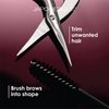 JAPONESQUE Brow Scissors and Spoolie, Stainless Steel Scissors for Brow Grooming and Trimming, Brush Tool for Brow Shaping