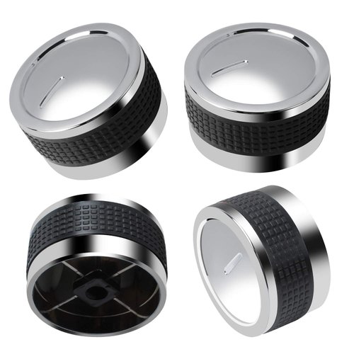 Gas Grill Universal Knobs, Grill Control Knob Replacement Chrome Plated Plastic with Nonslip Grip Fit for BBQ D-Shape Valve Stem Design Gas Burner