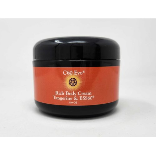 C60 Evo Rich Body Cream | Body Cream with Tangerine, Citrus Notes & ESS60 | Body and Face Moisturizer for Dry Skin & Skin Repair | 8 oz