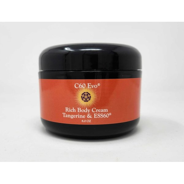 C60 Evo Rich Body Cream | Body Cream with Tangerine, Citrus Notes & ESS60 | Body and Face Moisturizer for Dry Skin & Skin Repair | 8 oz