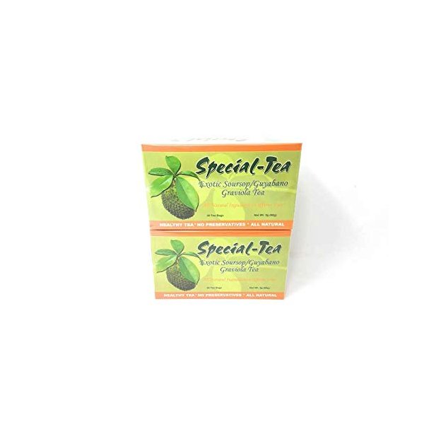 Special Tea Exotic Soursop/Guyabano/Graviola Tea, 30 tea bag/box, (PACK OF 2) for a TOTAL OF 60 TEA BAGS