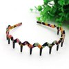 5PCS Zig Zag Wrapped Cloth Headband Plastic Sharks Tooth Hair Comb Hair Hoop Headwear Accessory for Lady Women