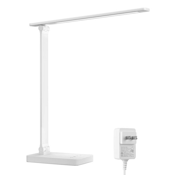 Lepro LED Desk Lamp, Metal Desk Light 9W 550lm, Dimmable Home Office Desktop Task Lamp Touch Control, 3 Color Modes, School Supplies College Dorm Room Essentials, Reading, Crafting, Sewing, White