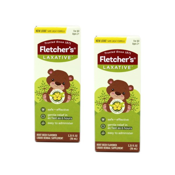 Fletcher's Laxative For Kids Liquid Herbal Supplement, Classic Root Beer Taste - Buy Packs and SAVE (Pack of 2)