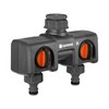 Gardena Two-Way Garden Hose Splitter with Flow Control Valves, Connect 2 Hoses to 1 Tap, Made in Germany