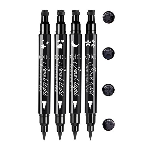 TUKEFEV Winged Eyeliner Stamp 4 Pack Eyeliner Stamps Black Eye Liner Pencil Waterproof Smudge-Proof Eyeliner Stamp Liquid Long-Lasting Liquid Eye Liners for Women