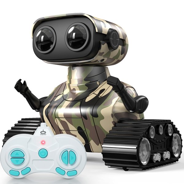 AOVIKOOD Robot Toys for Boys, Rechargeable Robots for Kids, 2.4GHz RC Remote Control Robots with Flexible Head & Arms,LED Eyes,Dance Moves and Music,Gifts for Children Age 3 4+