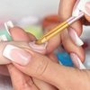 SILPECWEE 3 Pcs Rose Gold Round Brush Set Nail Art Brush Nail Painting Brush Manicure Tool Professional UV Gel 3D Nail Brushes Pen Set (7mm/9mm/10mm)