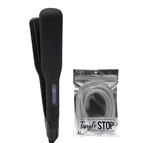 Agave UltimaPro Single Slide Flat Iron 1.5" Hair Straighening Iron and Tangle Stop Cord Detangler 9-Feet (Bundle)