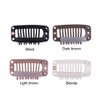 YANTAISIYU 24 pcs/lot 32mm 9-teeth Metal Wig Clips with Rubber Stopper, Invisible Hairpiece Wig Accessories Clips (Black)