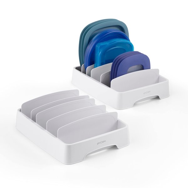 YouCopia StoraLid Adjustable Food Container Lid Organizer for Kitchen Cabinet Storage, Small, 2-Pack