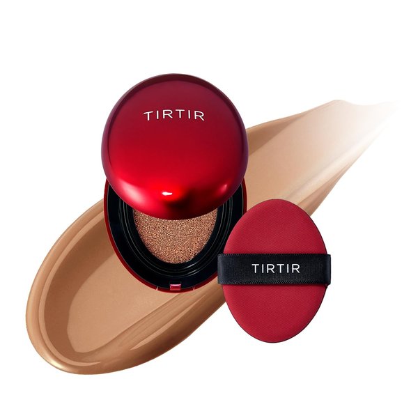 [*Mini Size*] TIRTIR Mask Fit Red Cushion Foundation | Long-Lasting, Lightweight, Buildable Coverage, Semi-Matte Finish, Korean Cushion Foundation (#37C Almond, 0.15 Fl Oz)