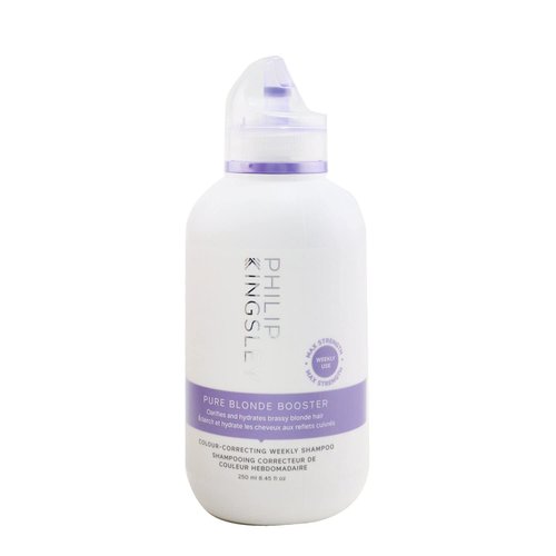 PHILIP KINGSLEY Pure Blonde Booster Color-Correcting Purple Shampoo for Blonde Silver Gray Brassy Colored Highlighted Bleached Hair Weekly Toner for Orange Brassiness and Yellow Tones, 8.45 oz.