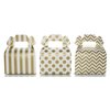 Food With Fashion Gold Candy Favor Box Set (36 Pack) - Striped, Chevron & Polka Dot Party Favor Treat Boxes