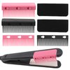 2 Sets 2024 New Flat Iron Comb, Upgrade Barber Hair Straightening Comb Flat Iron Comb Attachment Clip on Comb Attachment for Flat Iron, Professional or Home Use Compact Hair Styling Tool(Black+Red)