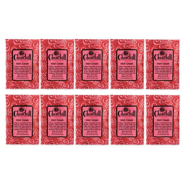 Churchill Coffee Irish Cream 10 Portioned Packs -1.5 oz each - Ground - Flavored Coffee