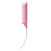 1Pc Pink Professional Barber Accessories Pointed Tail Hair Styling Comb Antistatic Barber Steel Needle Pin Tip Brush Anti-static Comb Professional Salon Quality Comb Fine Tooth Comb Tail，Hair Care