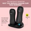 Wax Bear Roll On Wax Warmer, Double Roller Wax Heater for Soft Wax Cartridge with Magnetic Heater Base for Hair Removal,Perfect for Waxing at home or Waxing Salons. (Black)