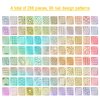 SONGJIE Nail Vinyls Stencils Nails Stickers Set, 96 Designs 288 Pcs Sheets Cute Easy Nail Art Decal Stickers Stencils Hollow Nail Polish Stencil Stickers