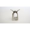 Generic Tiny small textured silver tone rectangle metal hair claw clip