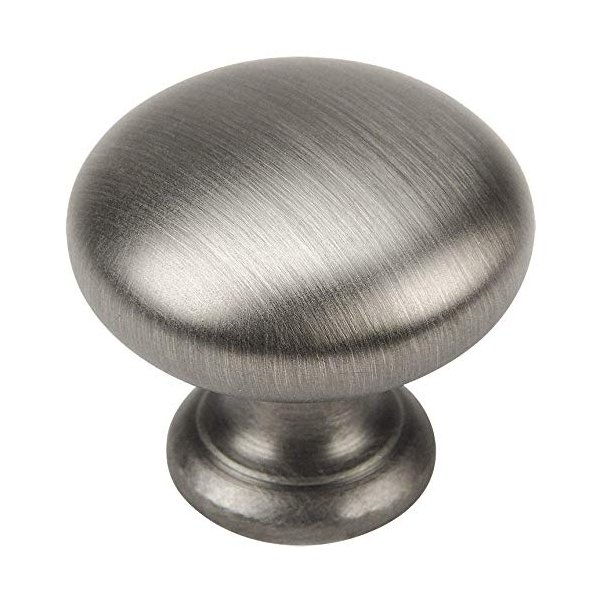 Cosmas 10 Pack 4950AS Antique Silver Cabinet Hardware Round Mushroom Knob - 1-1/4" Diameter